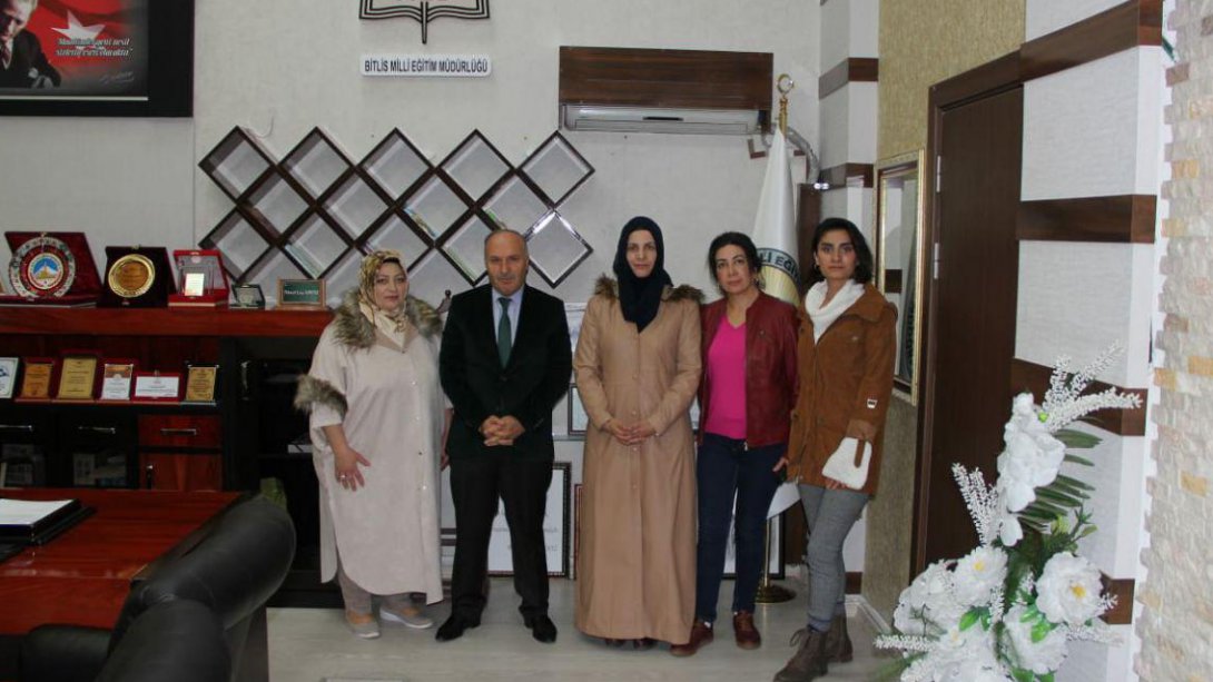 Bitlis Kadınları Koruma ve Kaynaştırma Derneği Başkan ve Üyeleri İl Milli Eğitim Müdürümüz M. Emin Korkmaz'ı Ziyaret Etti