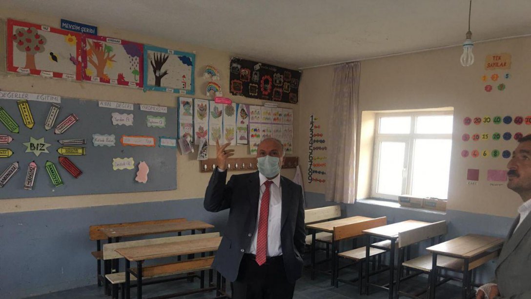 İl Milli Eğitim Müdürümüz Mehmet Emin Korkmaz Güroymak Yukarı Kolbaşı Köyü İlkokulu incelemeleri
