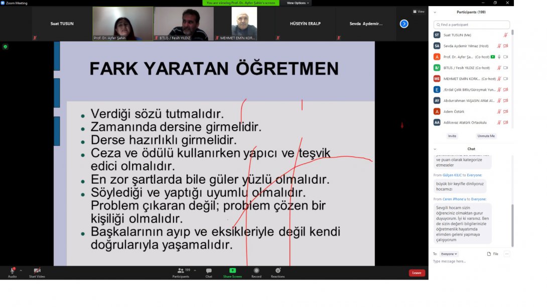 Bitlis Öğretmen Akademisi Öğretmen Buluşmalarında Prof. Dr. Ayfer Şahin'i Konuk Etti